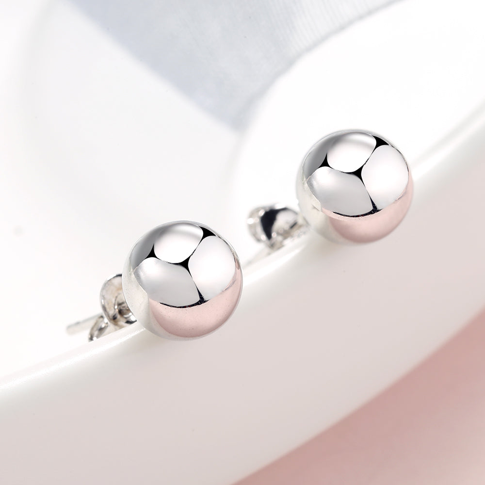 Sterling Silver Ball Stud Earrings - Gallery 4