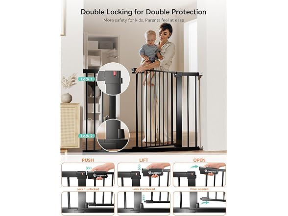 COMOMY 30"Tall 46"Wide Baby Gate