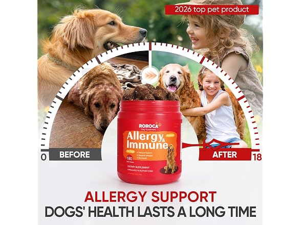 ROROCA Dog Allergy Relief Chews - Anti