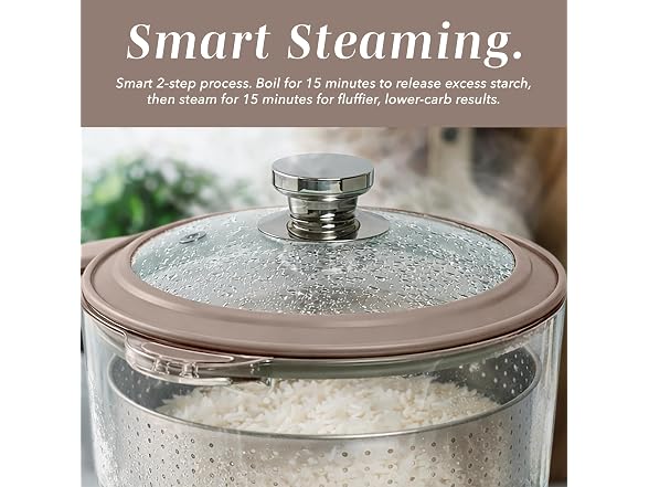 COOK WITH COLOR Glass Mini Low Carb Rice Cooke