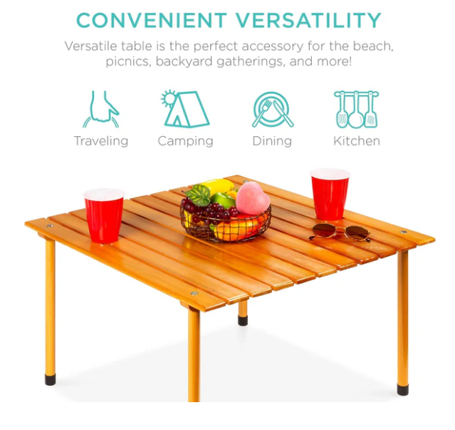 SONICGRACE All Purpose Foldable Wooden Table - Gallery 17