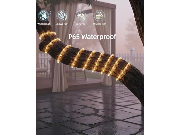 LightSeek 33FT Solar Rope Lights 8-Mode