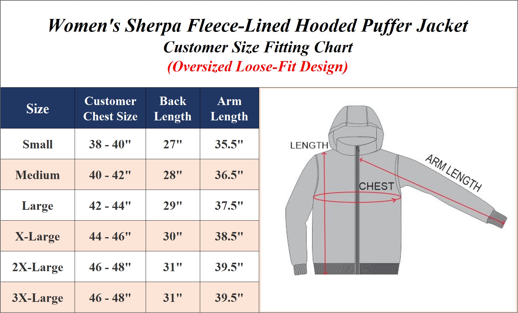 Womens Fleece-Lined Hooded Puffer Jacket - Gallery 15
