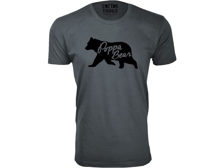 Men Poppa Bear Silhouette Dad T-Shirt