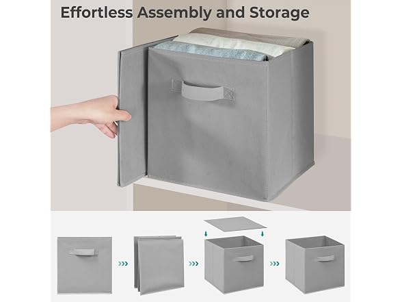 STORAGEIDEAS 11" Fabric Storage Bins 5 Pack, Grey
