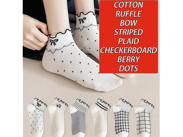 CHUNFO Womens Socks 5 Pairs (6-11.5)