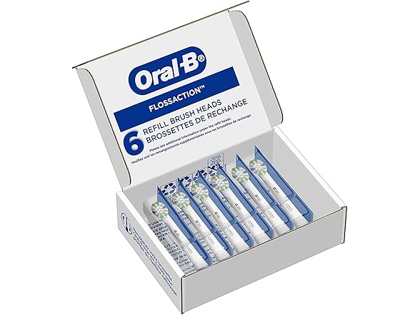 6PK Oral-B Floss Action Replacement Brush Heads