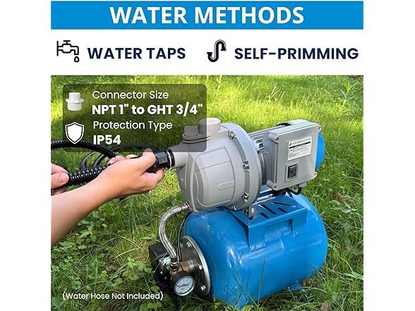 FOTING 1.5HP Shallow Well Pump with Pressure Tank, 1340GPH Automatic Irrigation Water Booster Jet Pump, Water Pumps Booster System 164FT 115V for Home Garden Lawn Farm, Blue (Open Box)