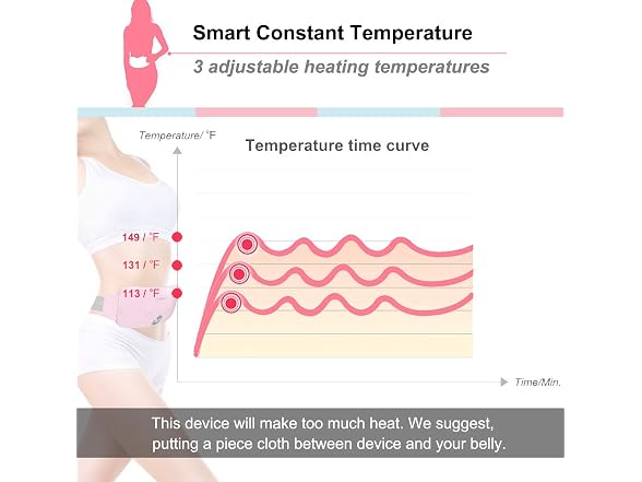 Yeamon Cordless Heating Pad Belt Pink