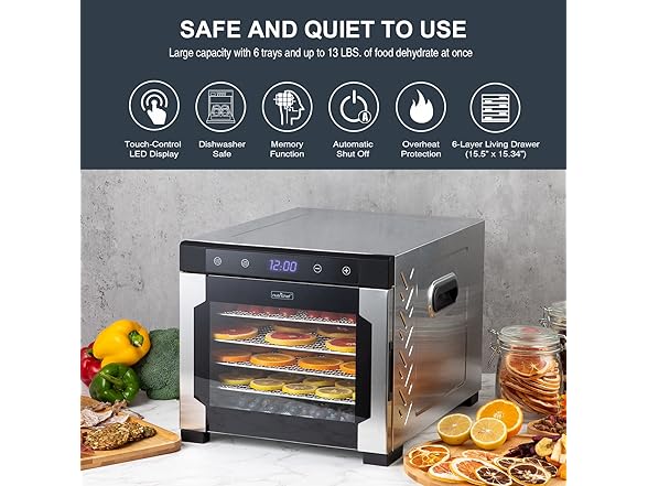 NutriChef Electric Countertop Food Dehyd