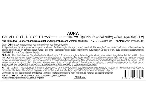 AURA Car Air Freshener Vent Clip