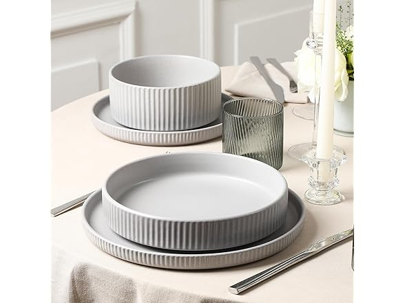 Stone Lain Stoneware 4Pc Bowl Sets, Grey