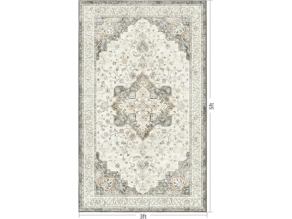 Marsail 3'x5' Machine Washable Area Rug