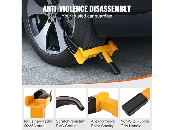 VEVOR 2 Packs Universal Wheel Clamp Lock