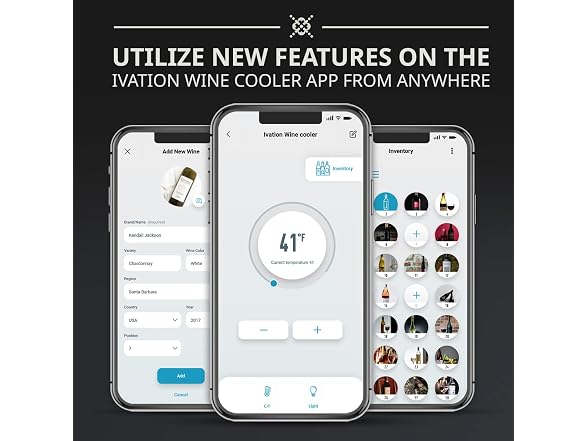 Ivation 18 Bottle Compressor Wine Cooler Refrigerator with Wi-Fi Smart App