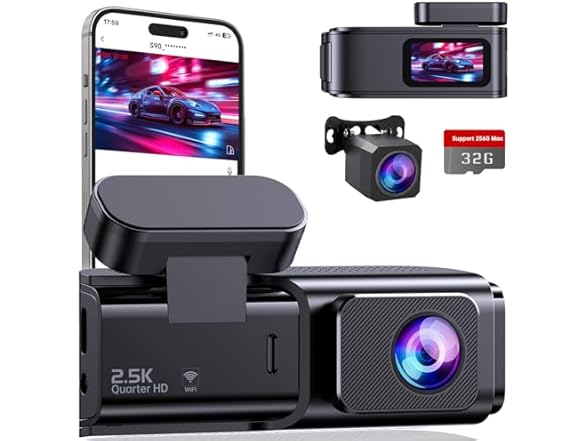 ecomoment Dash Cam for Front and Rear