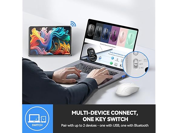 Wireless 2.4G USB Computer Mouse 2 Pack
