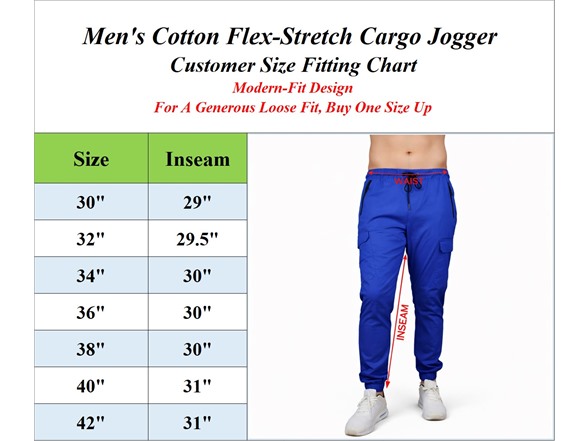 1Pk Or 2Pk Mens Stretch Cargo Jogger
