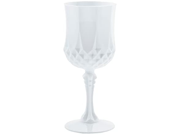 Fun Express White Patterned Plastic Wine Glasses - 12 Ct.