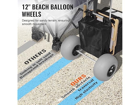 VEVOR Beach Dolly with Big Wheels for Sand