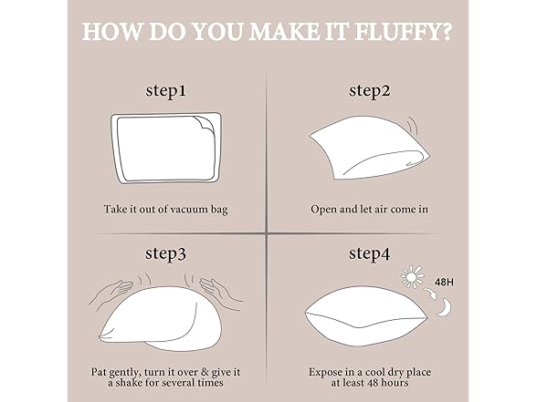 BHZ Beige Satin Goose Feather Pillow