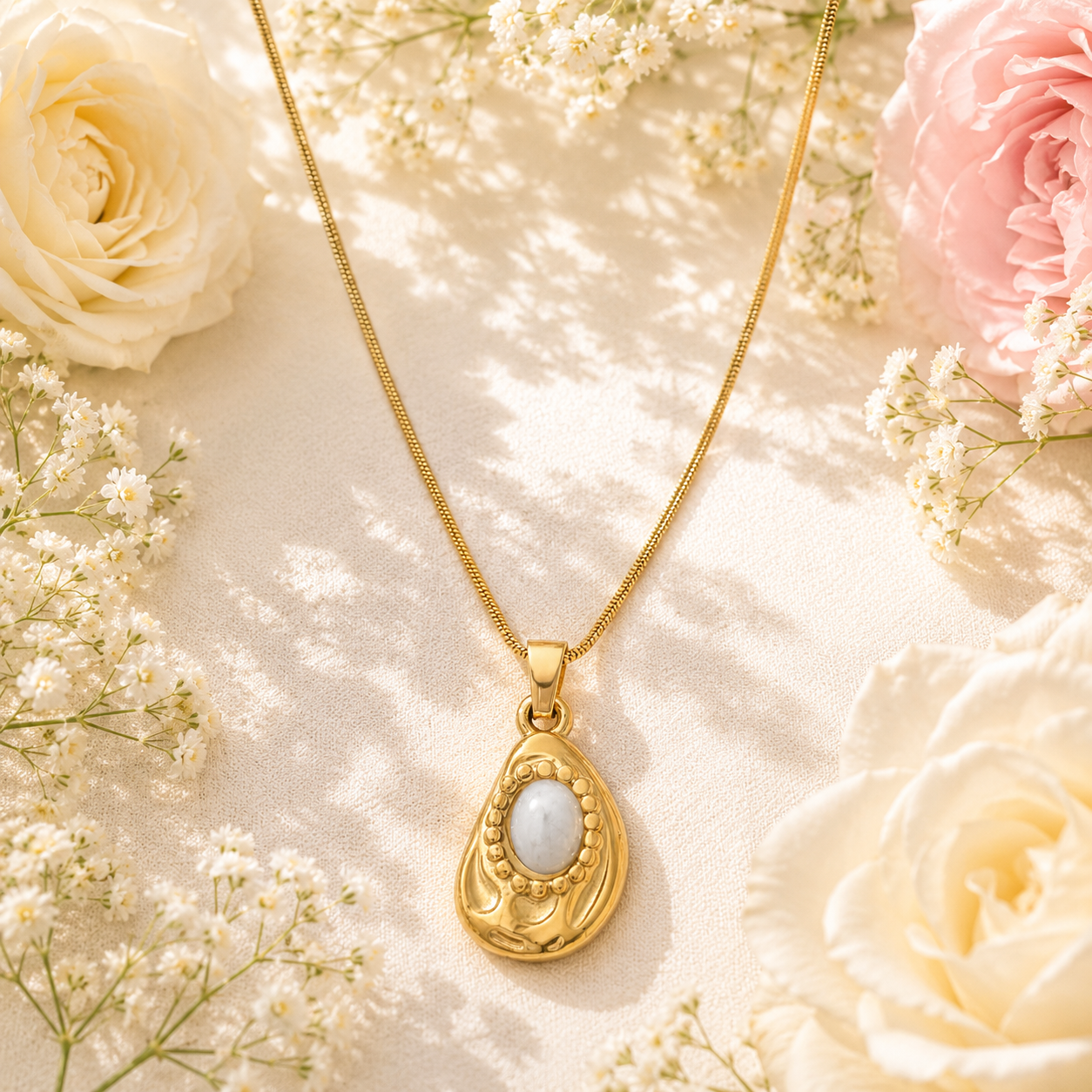 18K Gold Plated Pearl Accent Necklace - Gallery 6