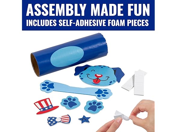 Fun Express Patriotic Dog Craft Roll Craft Kit
