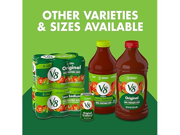 6Pk V8 Original 100% Vegetable Juice, 5.5 fl oz