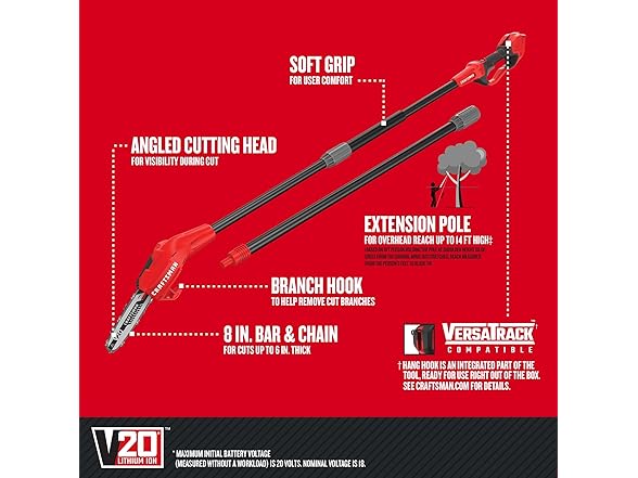 CRAFTSMAN CMCCSP20B V20* 8-Inch Pole Chainsaw
