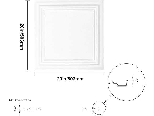 Ceiling Tiles, 96-Pack 20 x 20 in, Drop Ceiling