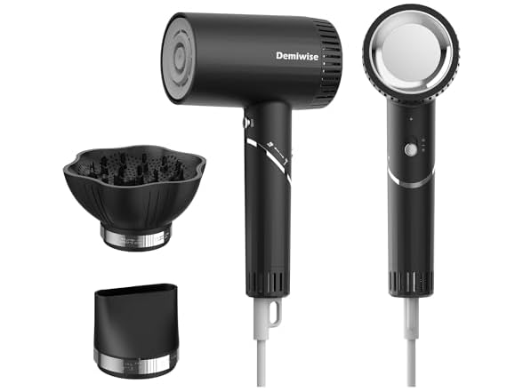 Demiwise 110000 RPM High-Speed Hair Dryer for Curly Hair, 1400W
