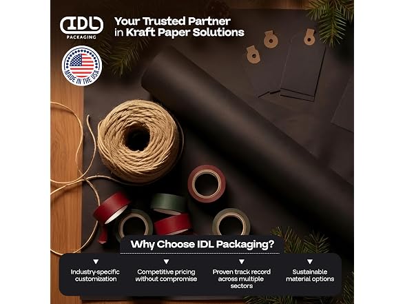 IDL Packaging Black Paper Roll 24" x