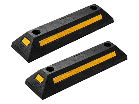 Zone Tech TS0006 Heavy Duty Rubber Parking Guide- 21" 2Pk