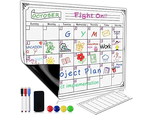 Magnetic Refrigerator Memo Calendar