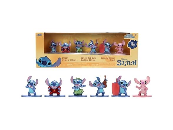 Jada Stitch Nano Metalfigs 6-Pack Die-Cast Mini Figures