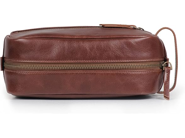 Londo Genuine Leather Travel Toiletry Bag Brown