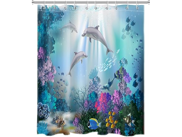 LB Dolphin Shower Curt for Kids Adults Bath