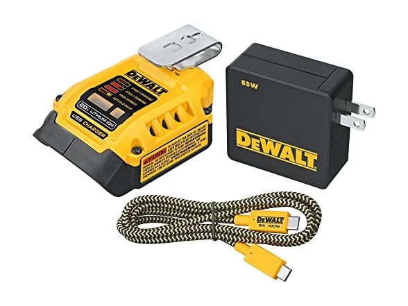 Dewalt DCB094K Battery Charger + USB Wall Charging Kit