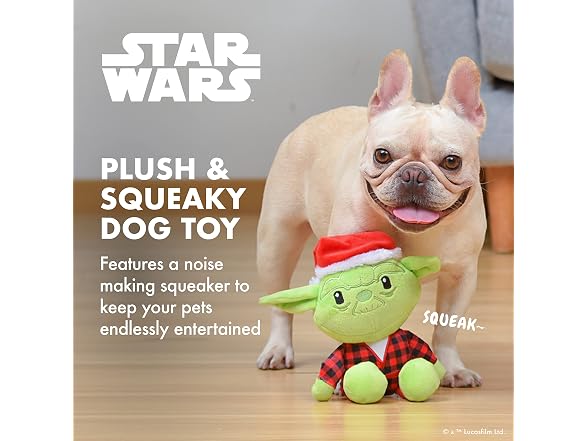 Star Wars for Pets Holiday Yoda Santa Plush Dog Toy