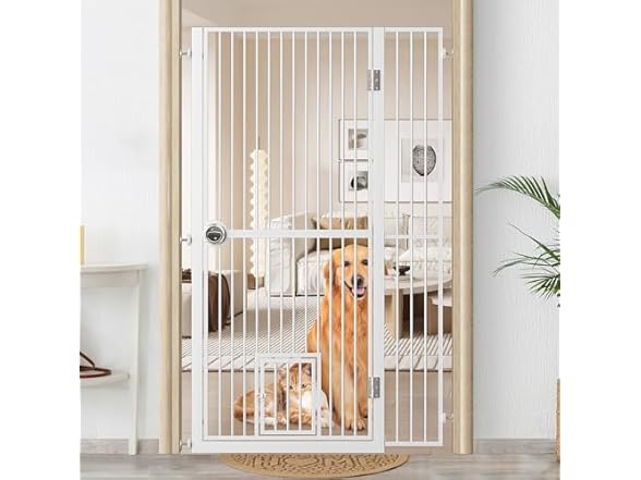 ROOMTEC 61" Extra Tall Cat Gate for Doorway, 38.4"-40.8"