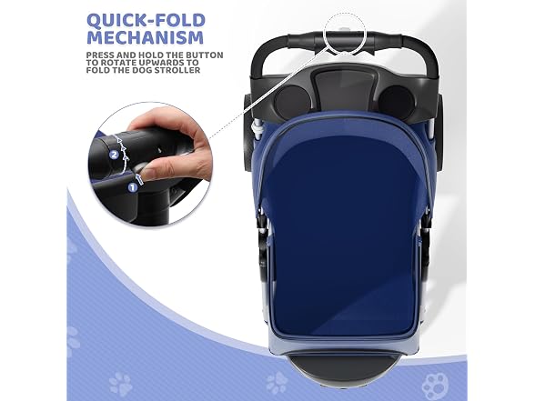 Magshion 3-Wheel Pet Stroller, Foldable Trave
