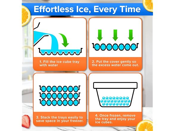 Emporio Kitchen Round Ice Cube Tray Set Pack of 2