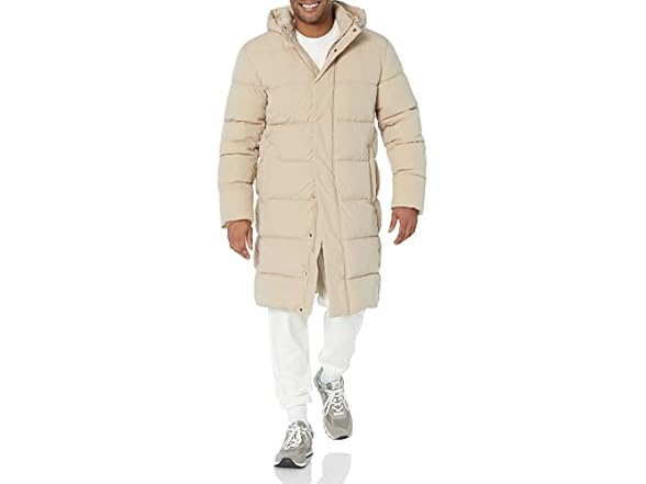 Amazon Essentials Mens Hooded Long Puffer Coat