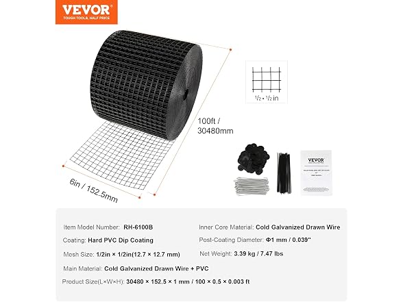 6 inch x 100ft Solar Panel Bird Guard, Critter