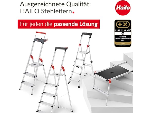 Hailo L100 TopLine aluminium stepladder, 5 step