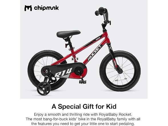Chipmunk Kids Bike Toddlers 14 Inch Wheel Bicycle Beginners, Red