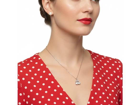 Moissanite Diamond Twin Cherry Necklace