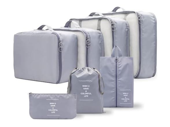 7-Piece Compression Travel Packing Cubes