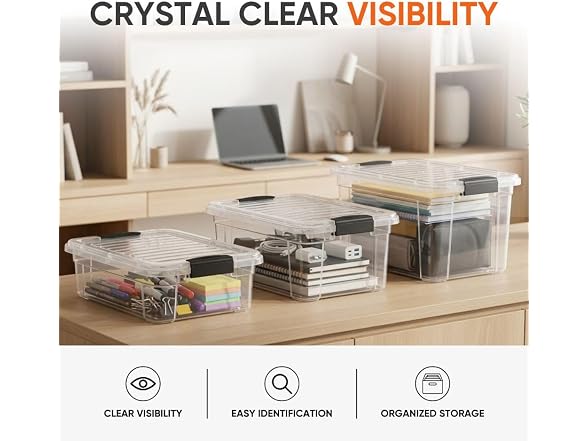 Superio 6.6 Quart Clear Plastic Storage Boxes 18 PK