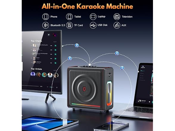 PPMIC Karaoke Machine 300W PA System - Gallery 7